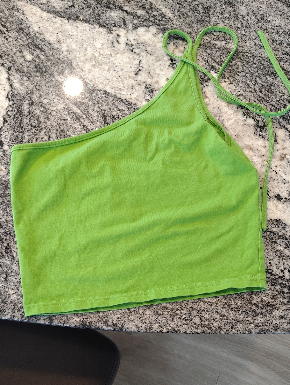 Lime Green One-Shoulder Crop Top